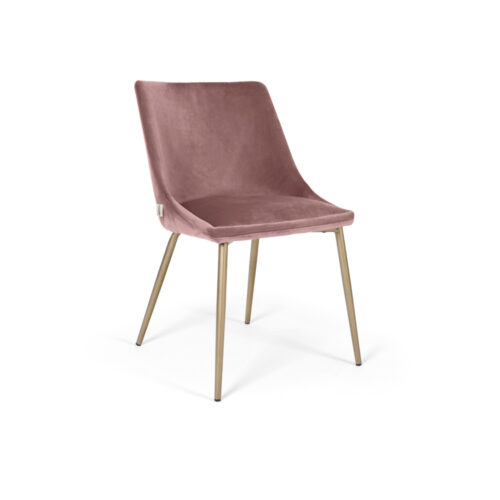 Scaun Mobiladalin Alberta Velur roz pudrat picior metal auriu elegance