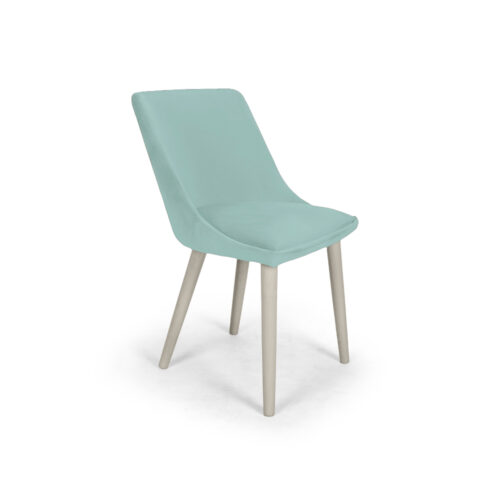 Scaun Mobiladalin Alberta Softy 15 albastru deschis picior lemn gris