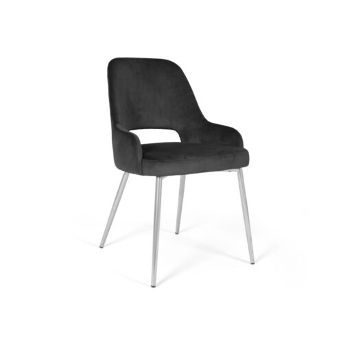 Scaun Mobiladalin Clark Softy 22 negru picior metal argintiu crom nichel