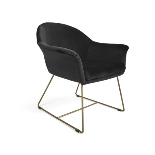 Fotoliu Mobiladalin Form Paris black picior metal auriu elegance