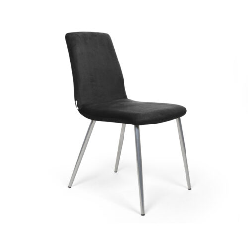 Scaun Mobiladalin Tokyo Softy 22 negru picior metal argintiu crom nichel