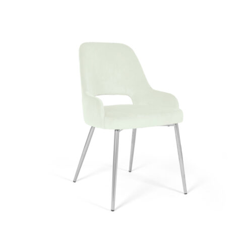 Scaun Mobiladalin Clark Softy 1 alb picior metal argintiu crom nichel