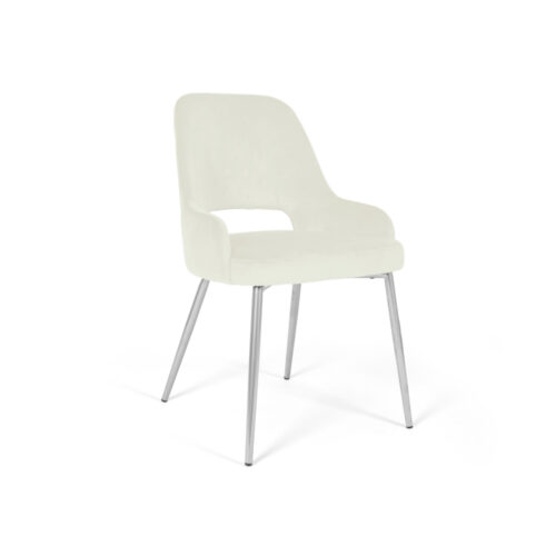 Scaun Mobiladalin Clark Softy 2 crem picior metal argintiu crom nichel