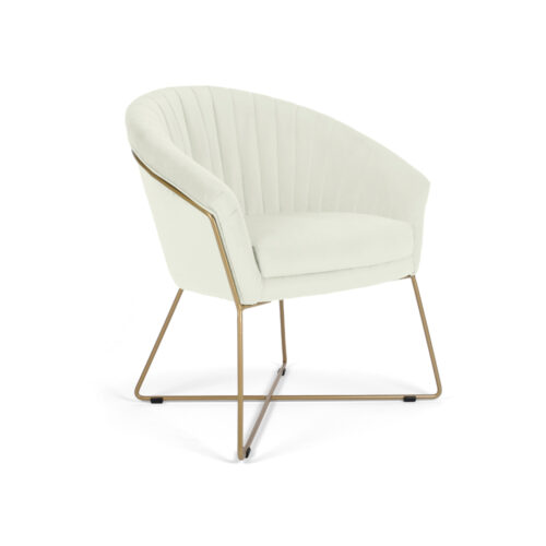 Scaun Mobiladalin Felice Softy 2 crem picior metal auriu elegance