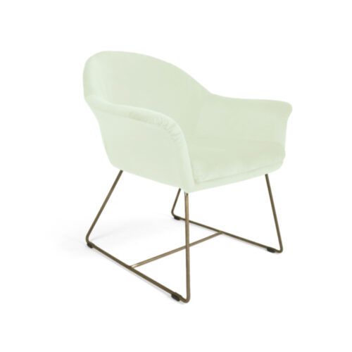 Fotoliu Mobiladalin Form Softy 1 alb picior metal auriu elegance