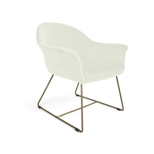 Fotoliu Mobiladalin Form Softy 2 crem picior metal auriu elegance