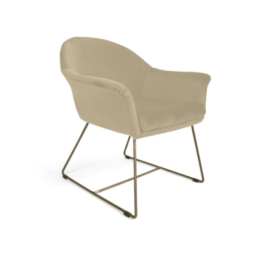 Fotoliu Mobiladalin Form Softy 3 bej picior metal auriu elegance